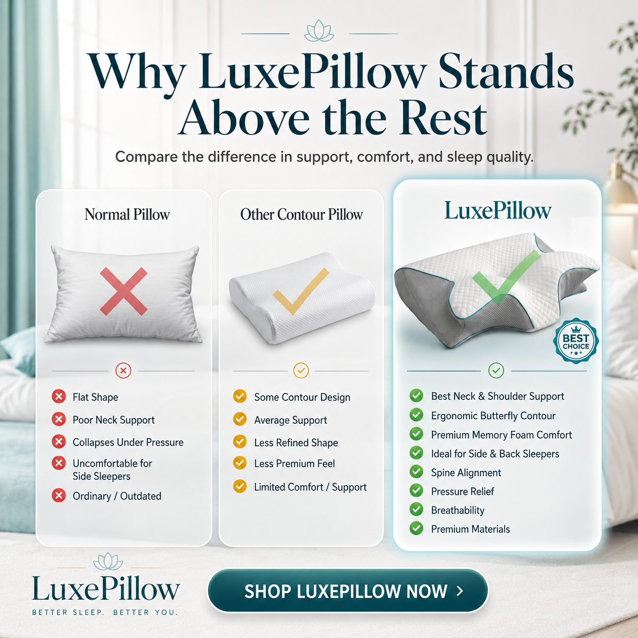 LuxePillow™ Butterfly Neck Support Pillow