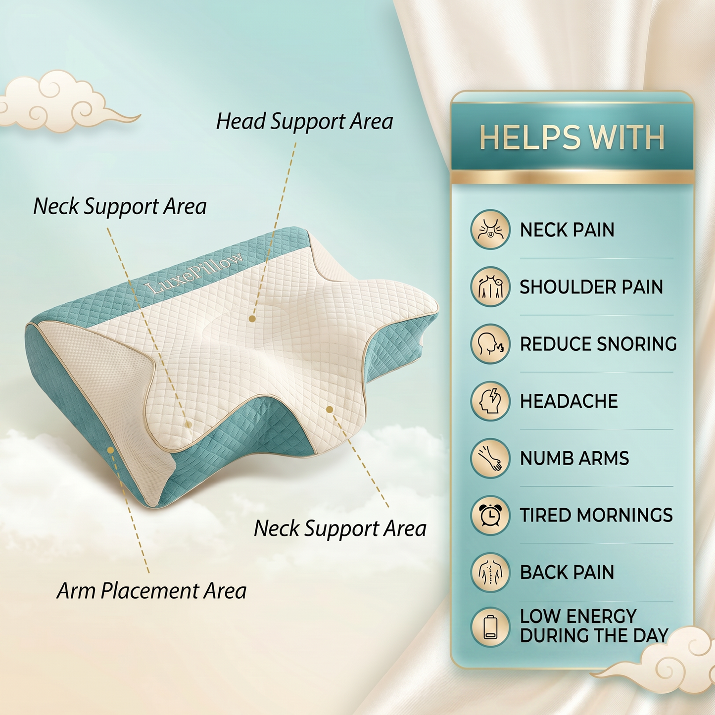Butterfly Memory Foam Neck Pillow